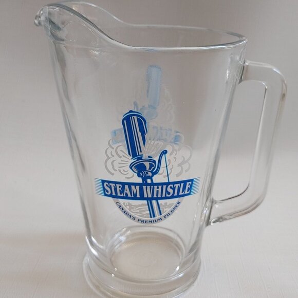 SMALL Steam Whistle Glass Pitcher Beer Pitcher Home Bar - Picture 1 of 5